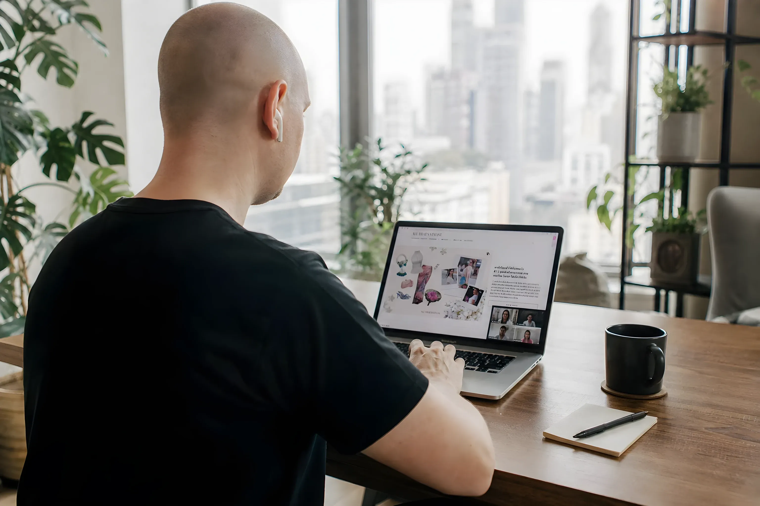 Ich arbeite an der Website von All That’s Stylist, das Stylisten-Team im Videocall