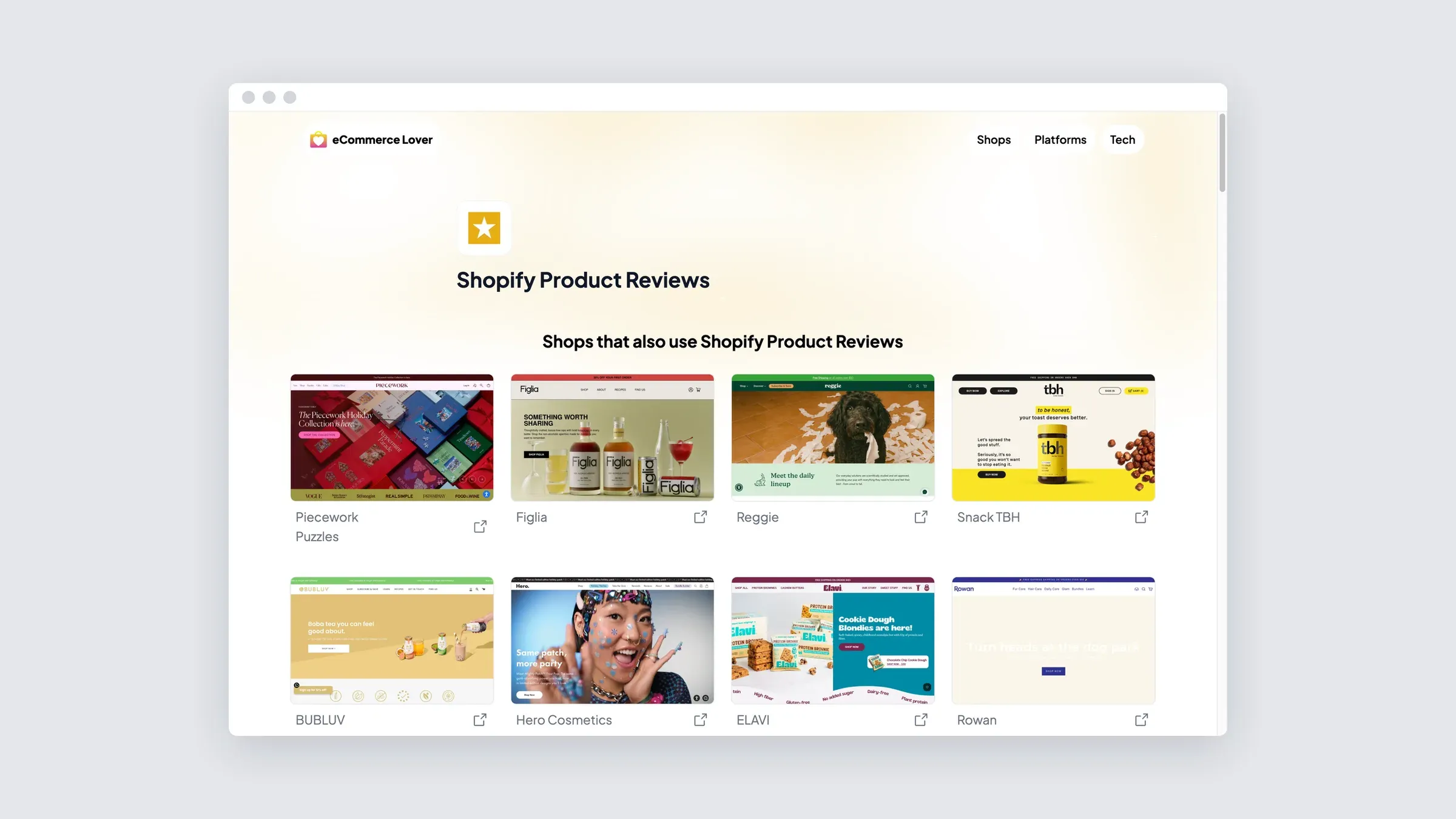 Die Shops, die Shopify Product Reviews nutzen