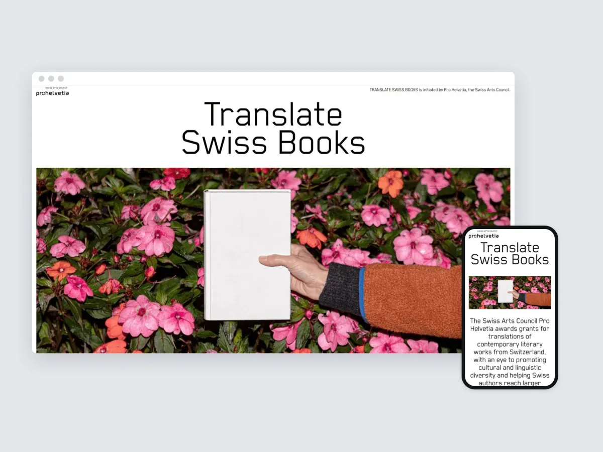 Translate Swiss Books in a desktop browser and on a phone